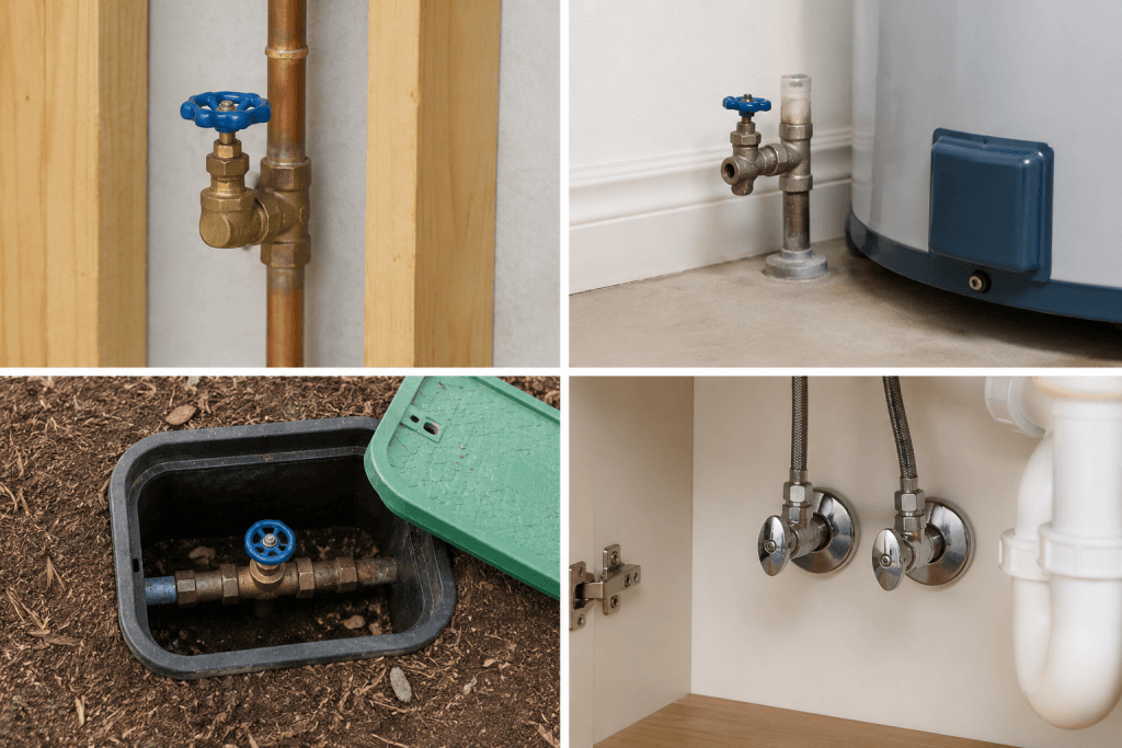 water valve placement